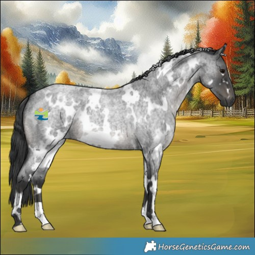 Horse Color:White Spotted Blue Roan 