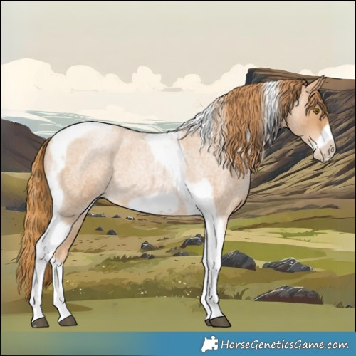 Horse Color:Red Roan Pearl Tobiano Frame