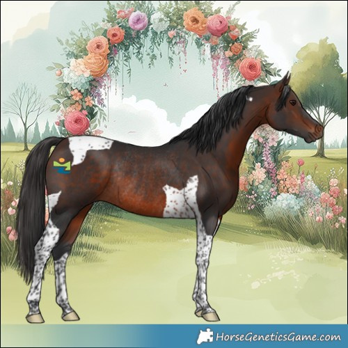 Horse Color:Brown Tobiano Rabicano