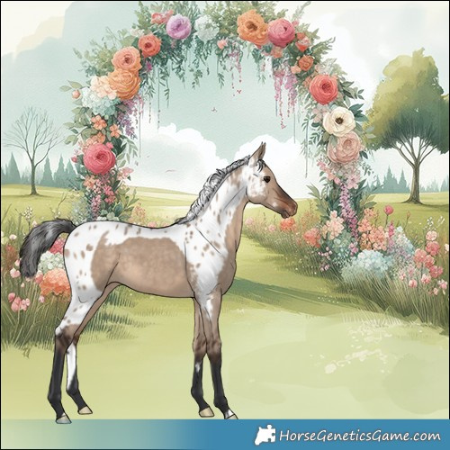 Horse Color:Brown Dun Skewed LP Spotted