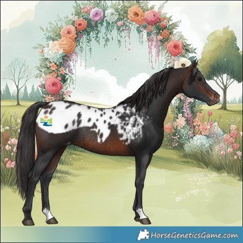 Horse Color:Brown Skewed LP Spotted Rabicano