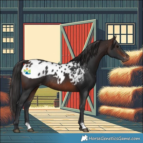 Horse Color:Brown Skewed LP Spotted Rabicano