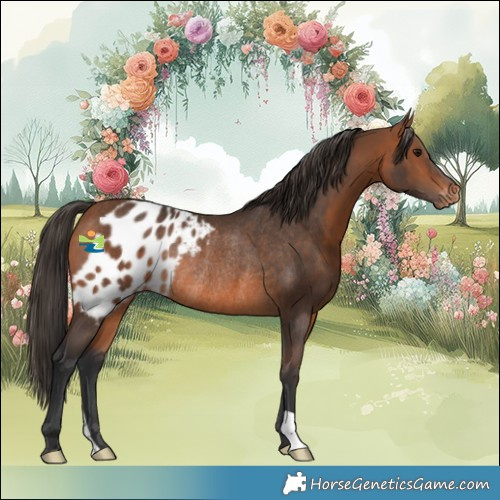 Horse Color:Bay Skewed Appaloosa Rabicano