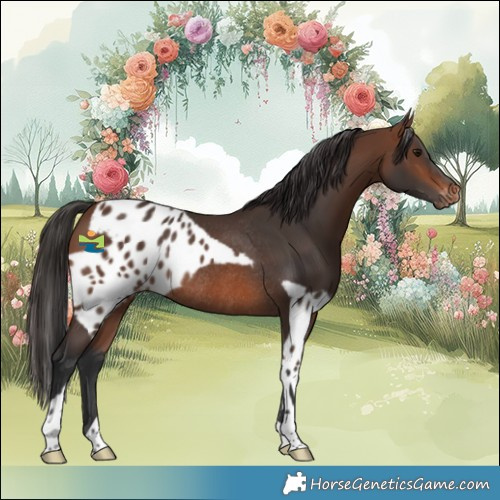 Horse Color:Brown Skewed Appaloosa Rabicano