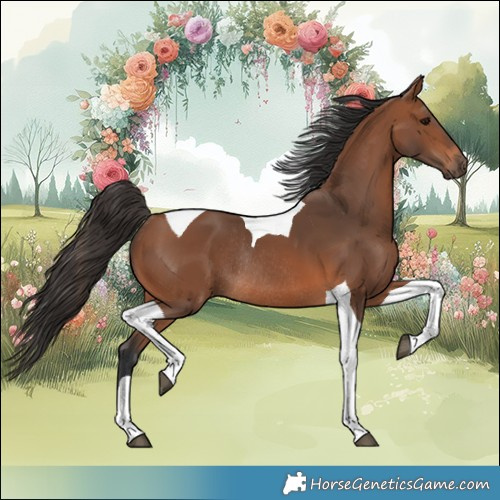 Horse Color:Bay Tobiano Rabicano