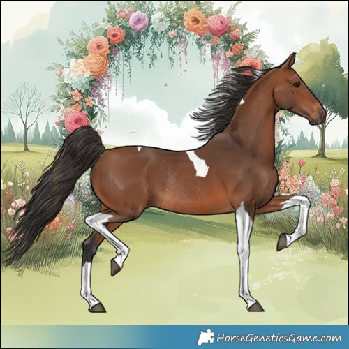 Horse Color:Bay Tobiano Rabicano