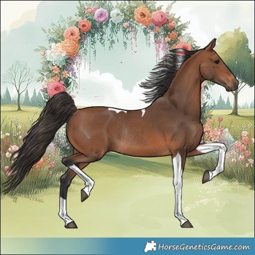 Horse Color:Bay Tobiano Rabicano