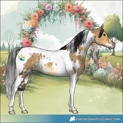 Horse Color:Gray White Spotted Buckskin Dun Tobiano 