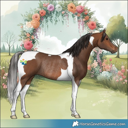 Horse Color:Bay Tobiano Rabicano