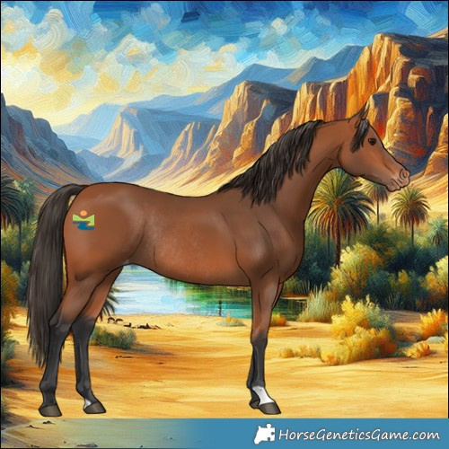 Horse Color:Bay Varnish Rabicano