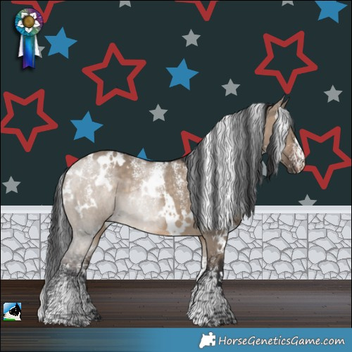 Horse Color:Powder White White Spotted Brown Dun Rabicano 