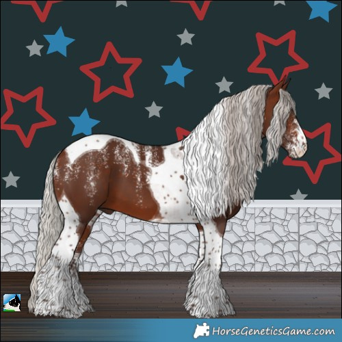 Horse Color:Powder White Silver Brown Tobiano