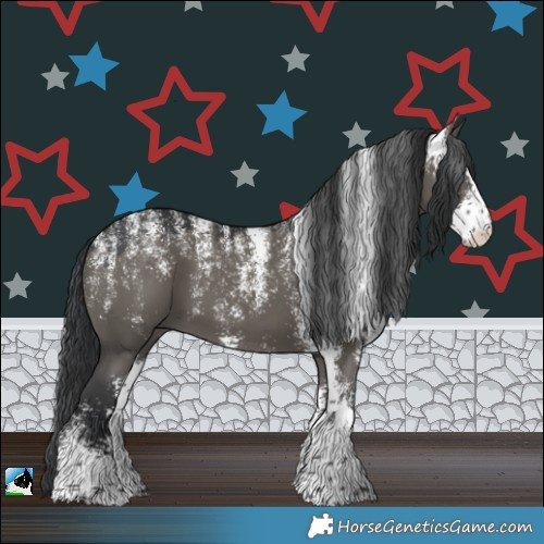 Horse Color:Powder White Grullo Sabino