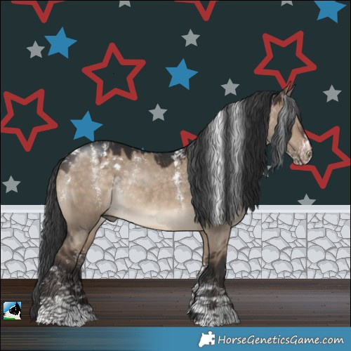 Horse Color:Powder White Brown Dun Rabicano 