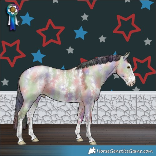 Horse Color:Powder White Nacre Sable Champagne Dun Sabino 