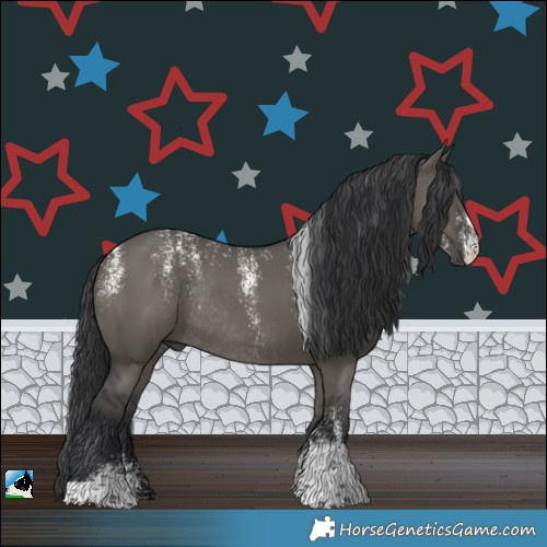 Horse Color:Powder White Grullo Rabicano
