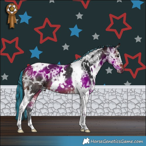 Horse Color:Painted White Spotted Bay Ice Tobiano Rabicano