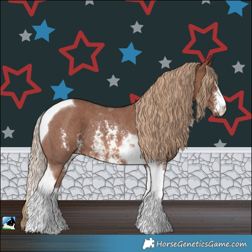 Horse Color:Chestnut Sabino Tobiano Rabicano