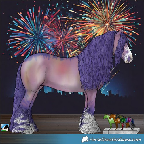 Horse Color:Watercolor Grullo Sabino 