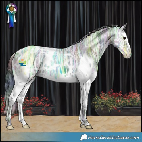 Horse Color:Nacre White Spotted Grullo Ice Splash 