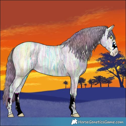 Horse Color:Nacre Watercolor Bay Ice Pearl Dun Rabicano