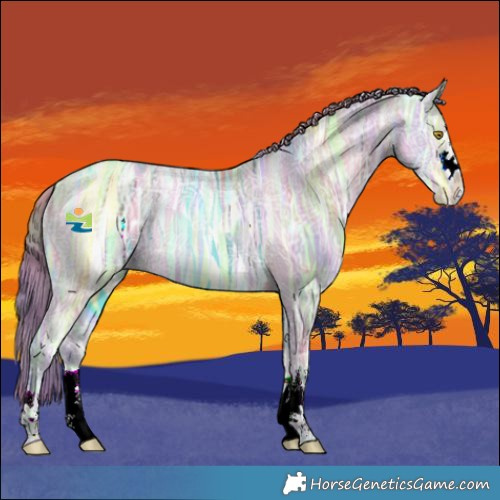Horse Color:Nacre Watercolor Bay Ice Pearl Dun Rabicano