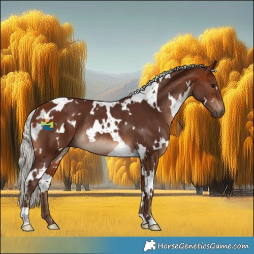 Horse Color:White Spotted Silver Bay Rabicano