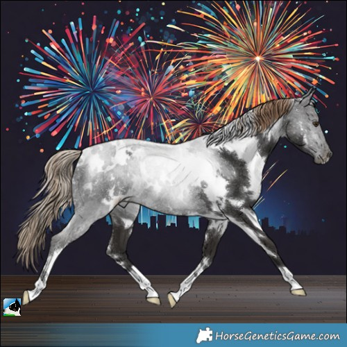 Horse Color:White Spotted Liver Chestnut Rabicano 