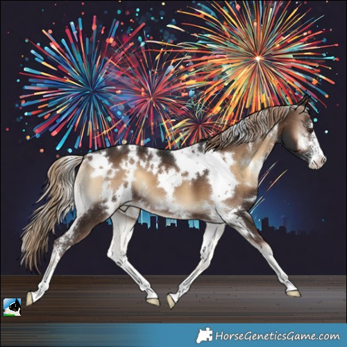 Horse Color:White Spotted Liver Red Onyx Sabino