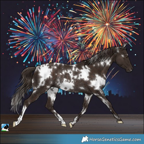 Horse Color:White Spotted Liver Chestnut Rabicano 