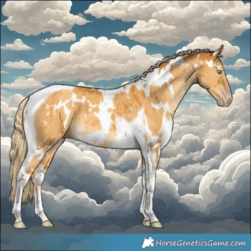 Horse Color:White Spotted Gold Cream Champagne Dun Tobiano Brindle 