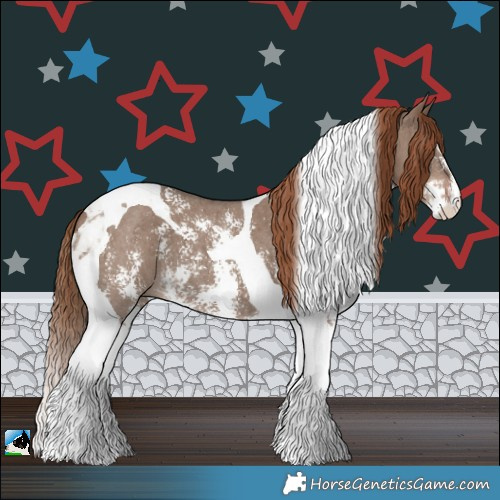 Horse Color:Liver Red Dun Sabino Tobiano Brindle