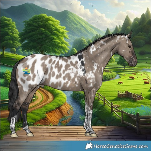 Horse Color:White Spotted Brown Dun Tobiano Blanket