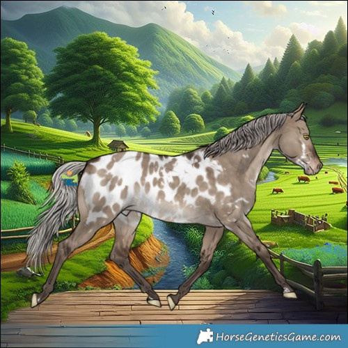 Horse Color:White Spotted Silver Brown Dun Blanket