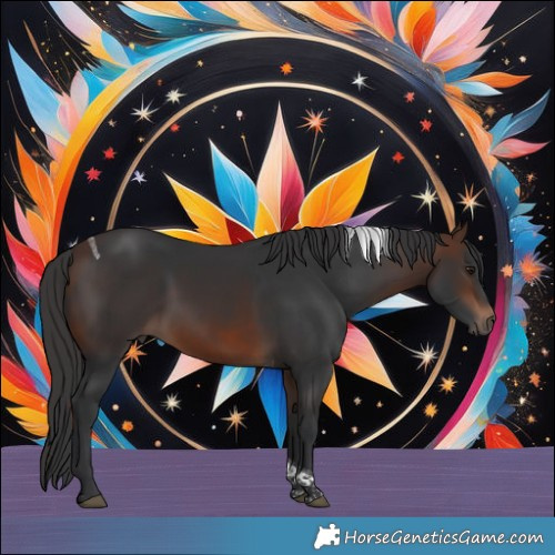 Horse Color:Brown Tobiano Rabicano