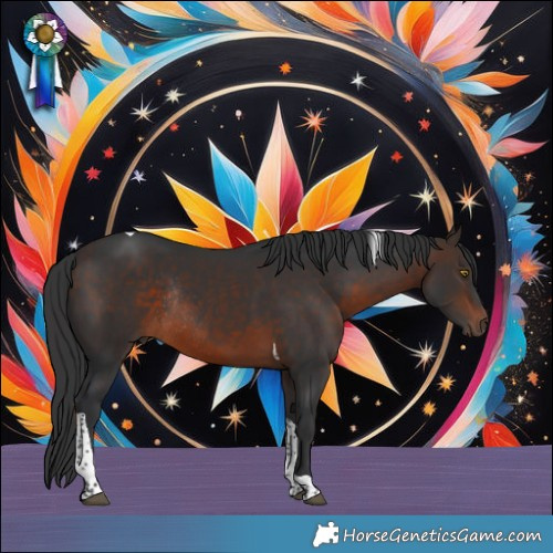 Horse Color:Bay Tobiano Rabicano