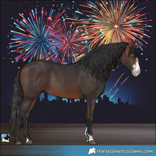 Horse Color:Bay Sabino Rabicano