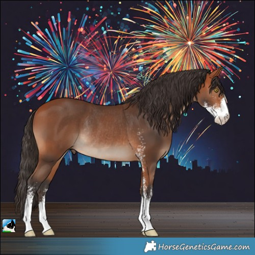 Horse Color:Bay Sabino Rabicano