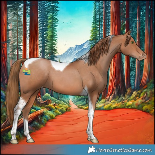 Horse Color:Brown Pearl Tobiano Varnish