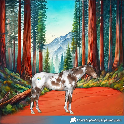 Horse Color:White Spotted Liver Chestnut Snowcap 
