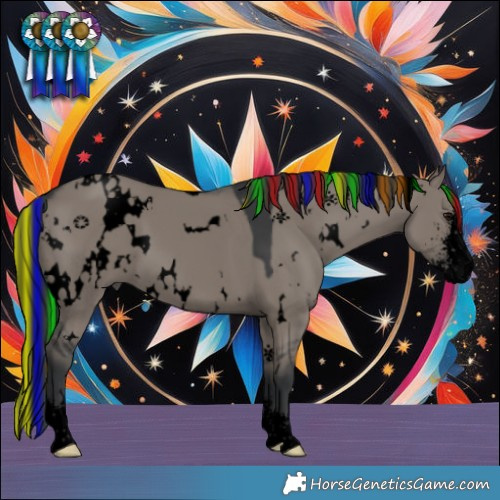 Horse Color:Void Painted White Spotted Grullo Sabino 