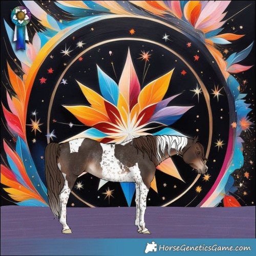 Horse Color:Liver Chestnut Tobiano Rabicano