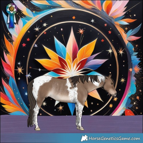 Horse Color:Liver Red Dun Tobiano Rabicano 