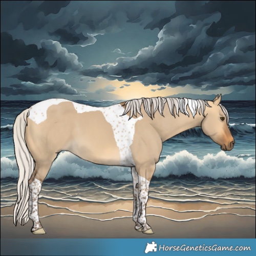 Horse Color:Silver Buckskin Dun Tobiano