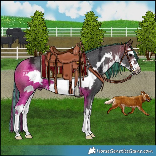 Horse Color:Painted White Spotted Brown Ice Frame