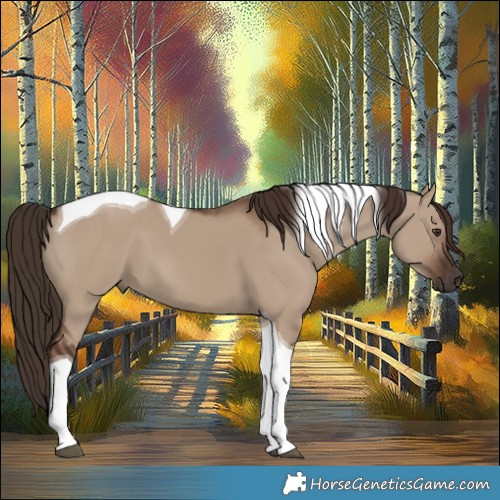 Horse Color:Liver Red Dun Tobiano