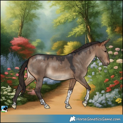 Horse Color:Bay Dun Tobiano Rabicano 