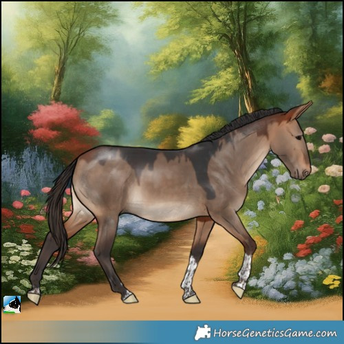Horse Color:Bay Dun Tobiano Rabicano