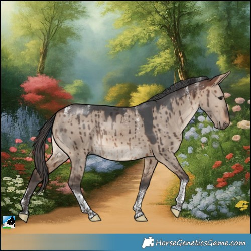 Horse Color:Powder White Bay Dun Merle Tobiano Brindle