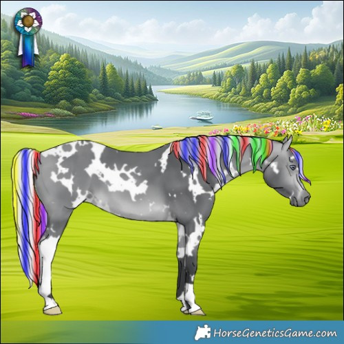 Horse Color:Painted White Spotted Silver Bay Chinchilla